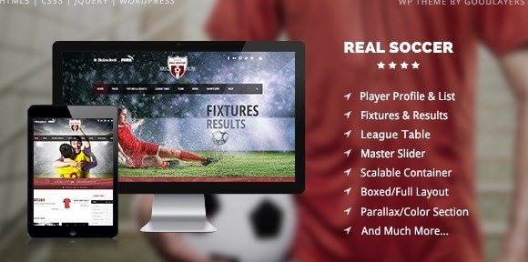 Real Soccer v.2.5.6 – 体育俱乐部响应式WordPress主题
