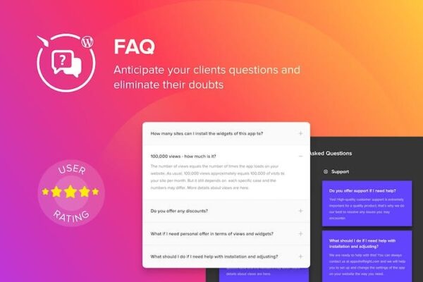 Elfsight Accordion FAQ v1.4.1 WordPress插件 - 折叠式常见问题解答插件