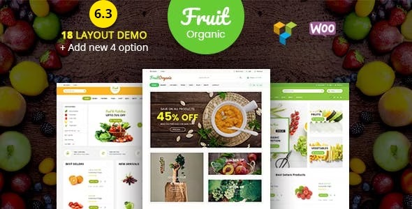 Food Fruit v6.4 Organic Farm, Natural RTL Responsive Woo WP Theme - 有机农场水果店响应式WooCommerce WordPress主题