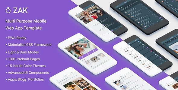 Zak v1.1 多用途移动Web应用模板（PWA） - 响应式设计