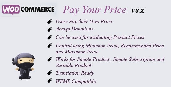 WooCommerce Pay Your Price v8.3 - 让顾客自由定价的WooCommerce插件