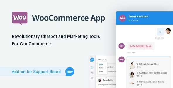 WooCommerce Chat Bot & Marketing App for Support Board v1.1.3 - WooCommerce聊天机器人和营销应用插件