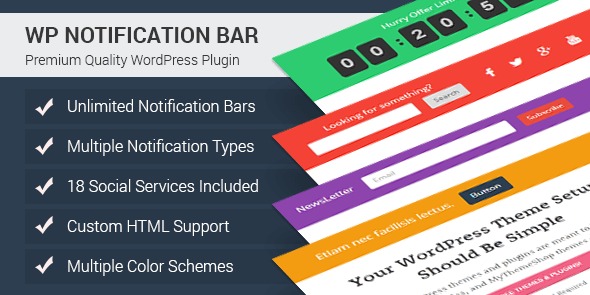 MyThemeShop WP Notification Bar Pro v1.2.1 WordPress插件 - 专业网站通知栏工具