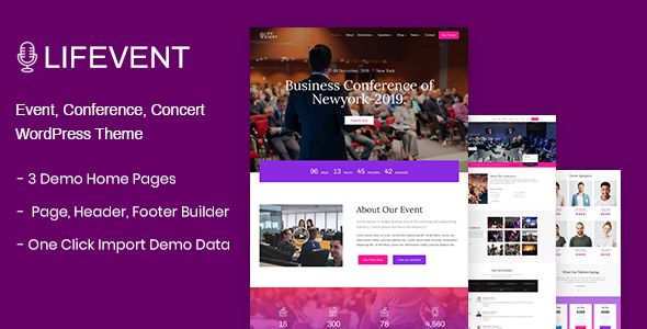 Lifevent v1.1.4 会议WordPress主题 - 专业会议活动网站模板