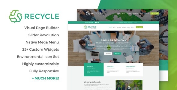 Recycle v1.9.1 环保与绿色企业WordPress主题