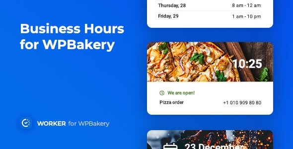 Worker v1.1.1 Business Hours for WPBakery - WPBakery营业时间插件