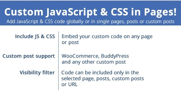 Custom JavaScript & CSS in Pages v3.7 - WordPress页面自定义JavaScript和CSS插件