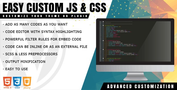 Easy Custom JS and CSS v1.1.2 Extra Customization for WordPress - WordPress主题自定义增强工具