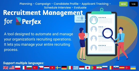 Recruitment Management for Perfex CRM (v1.1.6) - Perfex CRM招聘管理插件