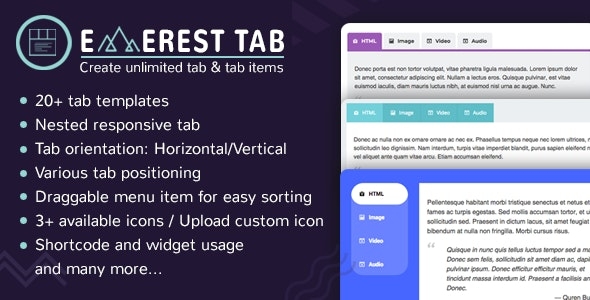 Everest Tab v1.1.9 WordPress响应式标签插件