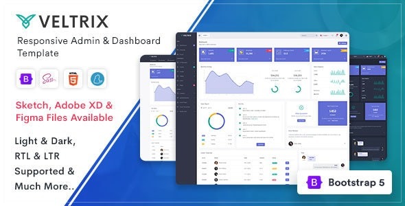 Veltrix v5.0.0 Admin & Dashboard Template - 终极后台管理仪表盘模板