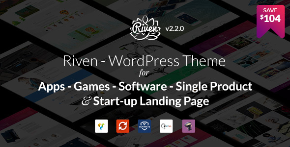 Riven v2.3.9 WordPress主题 - 适用于应用、游戏和单产品落地页的完美解决方案
