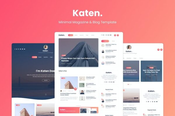 Katen v1.0.1 - 极简博客与杂志HTML模板