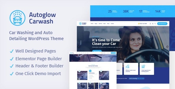 Autoglow v1.1.2 洗车店WordPress主题 - Mister Car Wash WordPress Theme