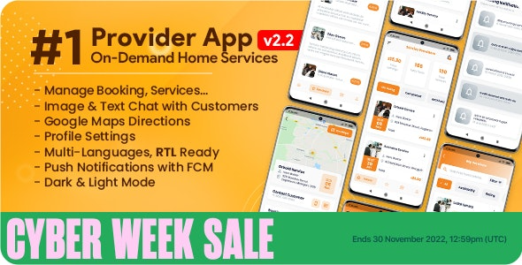 (v3.0.0) Service Provider App for On-Demand Home Services Complete Solution - 按需家庭服务提供商应用完整解决方案