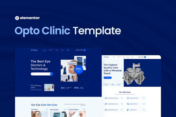 Optica – 验光师与眼科护理 Elementor 模板套件下载