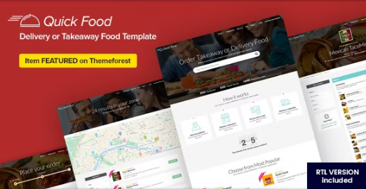 QuickFood v2.8 外卖或自取食品模板 - 高效餐饮网站解决方案