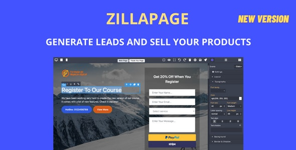 Zillapage v1.2.1 着陆页设计工具 - 高效生成潜在客户与产品销售