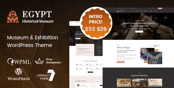 Egypt v2.1 博物馆与展览 WordPress 主题 - 专业展示与文化遗产网站设计