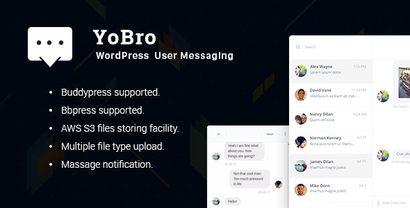 YoBro v2.4 WordPress Private Messaging Plugin - WordPress多用户私信插件