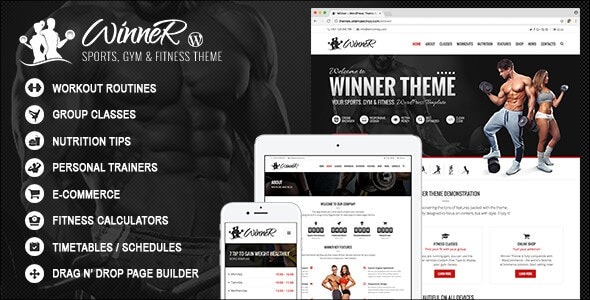 Winner v2.8 Fitness & Gym WordPress Theme - 健身与健身房WordPress主题