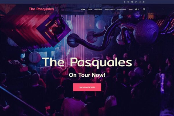 The Pasquales v1.1.0 音乐乐队、DJ和艺术家WordPress主题