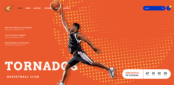 Tornados v1.1.8 篮球NBA团队WordPress主题 - 专为篮球俱乐部和NBA球队设计