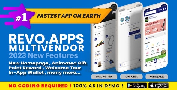 Revo Apps Multi Vendor v6.0.0 Flutter Marketplace E-Commerce Full App Android iOS - 多供应商Flutter电商市场完整应用安卓iOS版