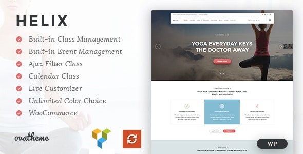 Helix v1.3.9 Yoga Club Calendar WordPress Theme - 瑜伽俱乐部日历WordPress主题