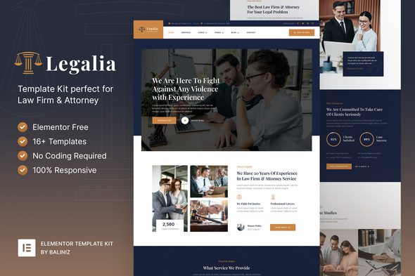 Legalia – 律师与法律顾问 Elementor 模板套件