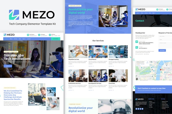 Mezo – 科技公司Elementor模板套件 | 专业企业网站设计