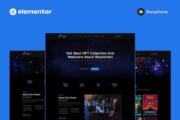 Fortynes – NFTs Conference Elementor Pro Full Site Template - NFT会议活动Elementor专业全站模板
