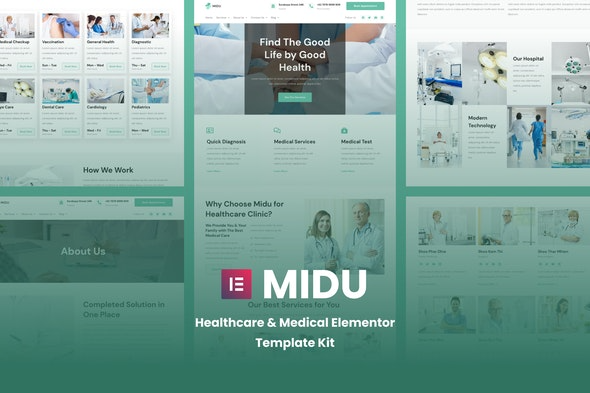 Midu – 医疗健康Elementor模板套件 | Healthcare & Medical Elementor Template Kit