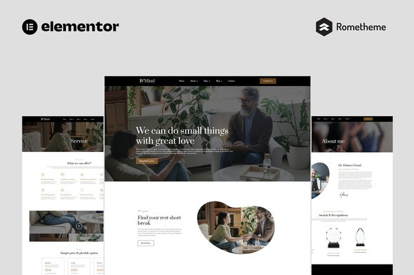 D'Mind - Psychology & Counseling Elementor Pro Full Site Template Kit - 心理学与咨询Elementor专业全站模板套件