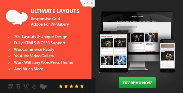 Ultimate Layouts (v3.0.8) 响应式网格和YouTube视频画廊 - WPBakery页面构建器插件