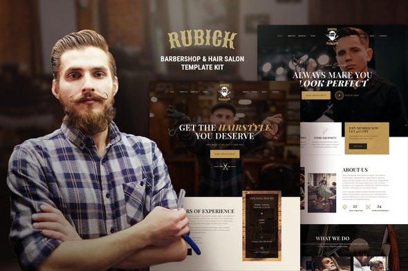 Rubick – 理发店与美发沙龙Elementor模板套件