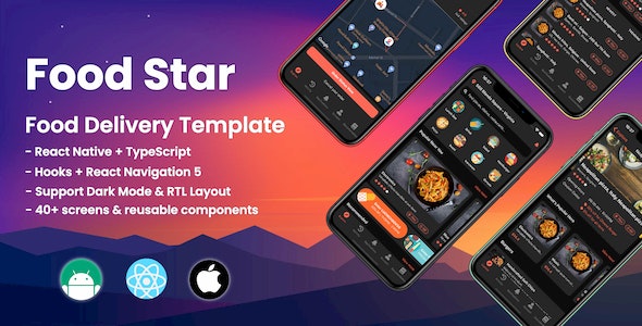 Food Star v1.1.0 移动端React Native食品外卖模板