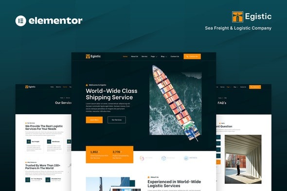 Egistic – 海运与物流公司Elementor模板套件