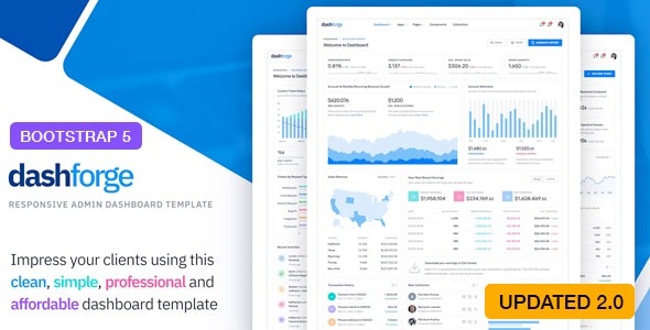 Dashforge (v2.0.0) 响应式管理仪表盘模板