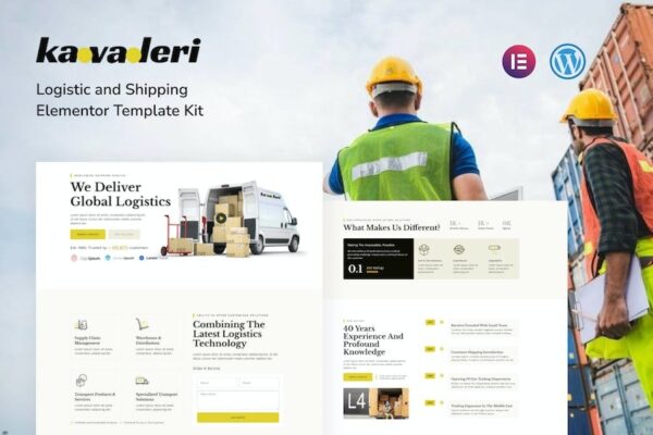 Kavaleri Logistic & Shipping Elementor Template Kit - 物流与运输Elementor模板套件