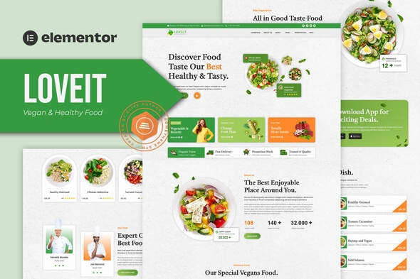 Loveit - 素食与健康食品餐厅Elementor模板套件