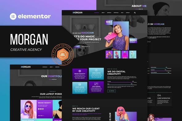 Morgan – 创意机构与作品集Elementor模板套件（Creative Agency & Portfolio Elementor Template Kit）