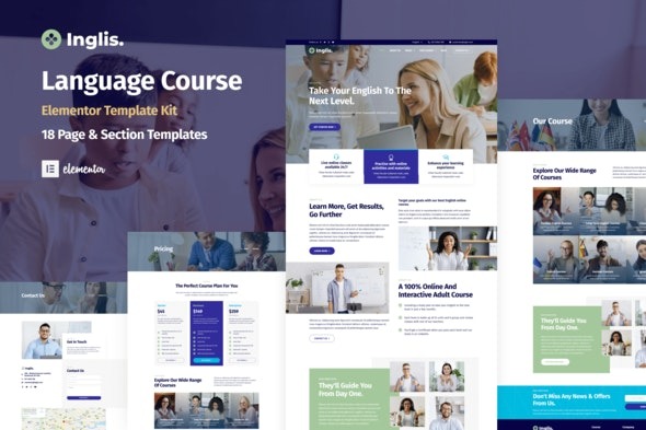 Inglis – 语言课程WordPress Elementor模板套件