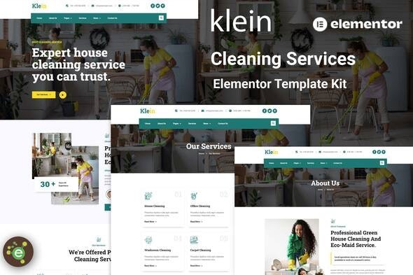 Klein - 清洁服务Elementor模板套件 - 专业清洁公司网站模板