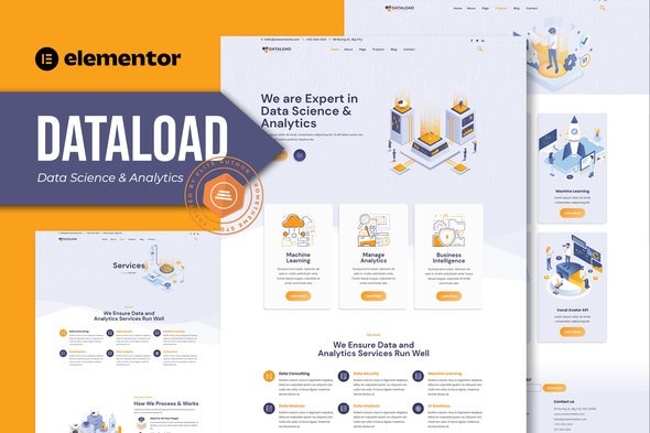 Dataload – 数据科学与分析 Elementor 模板套件