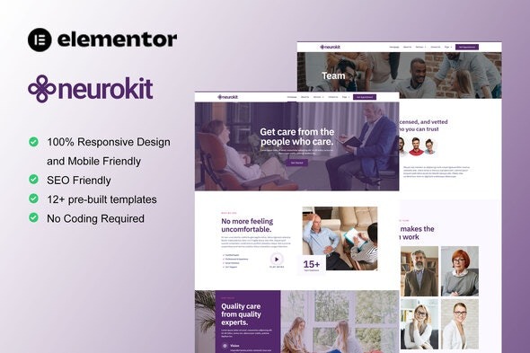 Neurokit - 心理健康与治疗Elementor模板套件