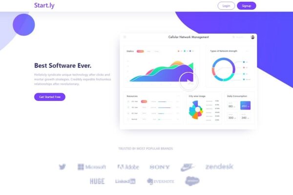 Startly - 适用于初创企业、SaaS和软件的模板套件