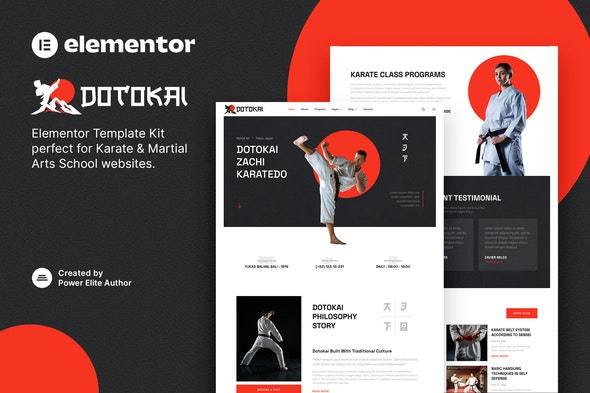 Dotokai – Karate & Martial Arts School Elementor Template Kit - 空手道与武术学校Elementor模板套件