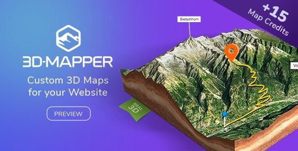 3D Map WordPress Plugin (v1.0) 3D-Mapper - WordPress三维地图插件