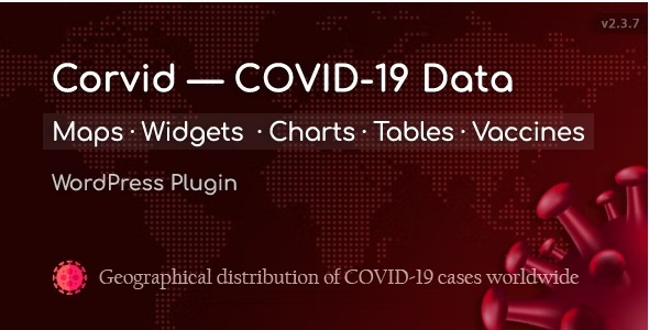 Corvid v2.3.7 WordPress新冠疫情数据地图和小工具插件
